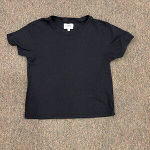 Mate 100% Organic Cotton Shrunken Tee Size XS in Jet Black Cropped T-Shirt